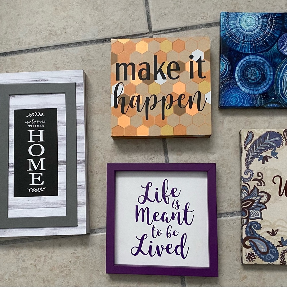 Purple and Orange Inspirational Wall Art Set